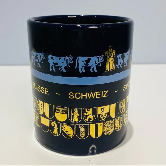 Bockling German Coffee Cup Deutschland Made in Germany Blue and Gold - Picture 3 of 8